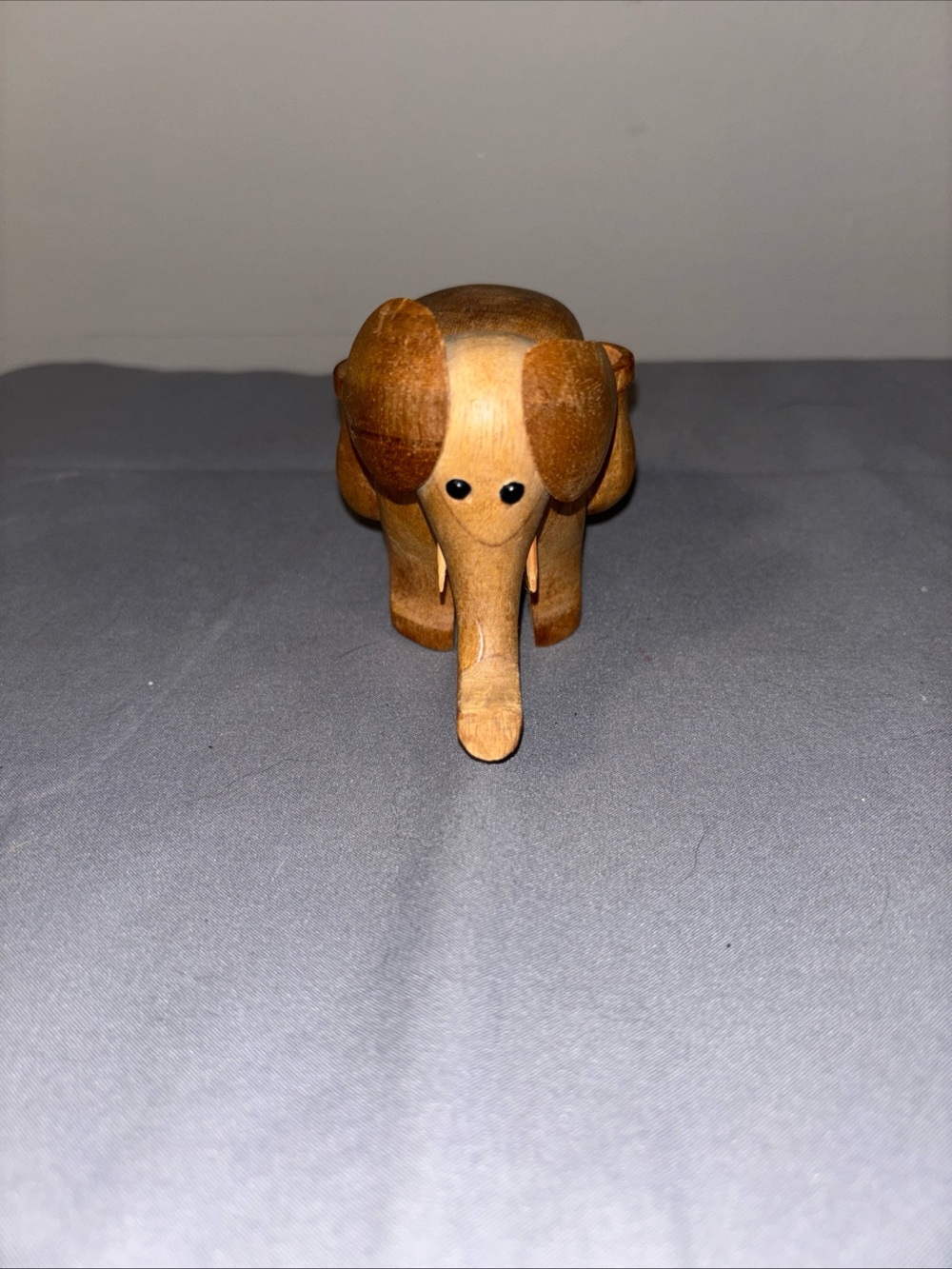 Handcrafted Wooden Elephant Figurine - Natural Brown toothpick holder